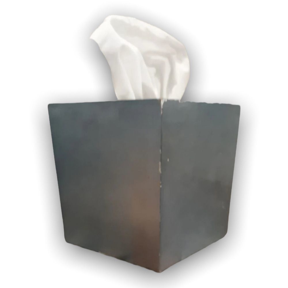 Shimmer Stripes Silver Wooden Tissue Box Cover Good Condition Great DIY Project